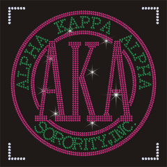 Free Sample Alpha Kappa Alpha Sorority Rhinestone Iron on Transfer