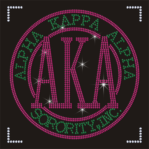 Free Sample Alpha Kappa Alpha Sorority Rhinestone Iron on Transfer