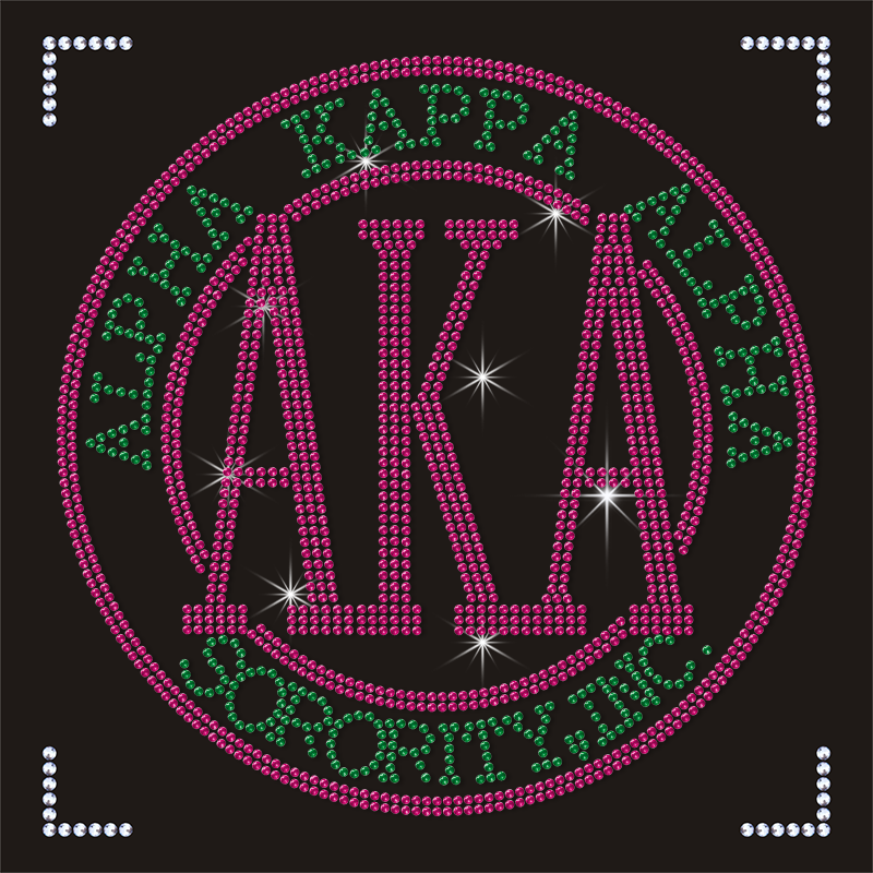 Free Sample Alpha Kappa Alpha Sorority Rhinestone Iron on Transfer
