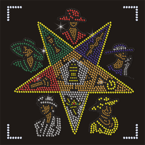 OES Star Rhinestone Heat Transfer Afro Ladies Design for T shirts Hoodies