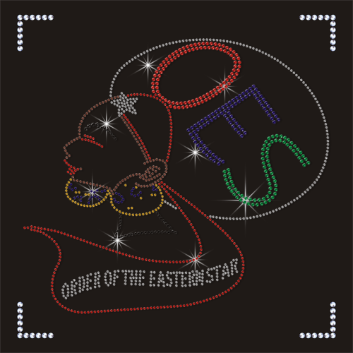 OES Eastern Star Hot Fix Rhinestone Transfer Afro Lady Designs Transfers