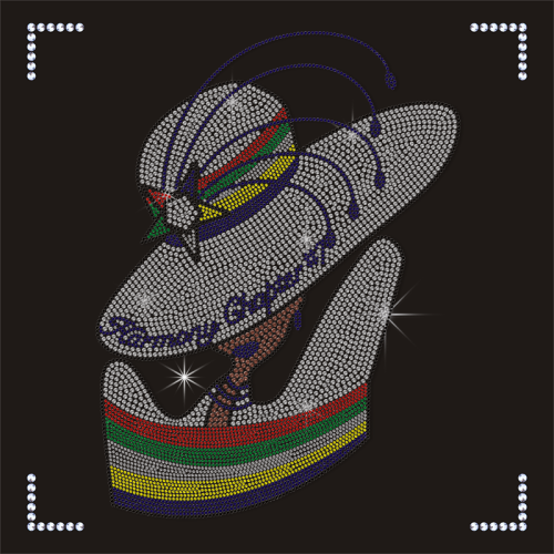 Iron on OES Afro Lady Rhinestone Heat Transfers for T Shirts