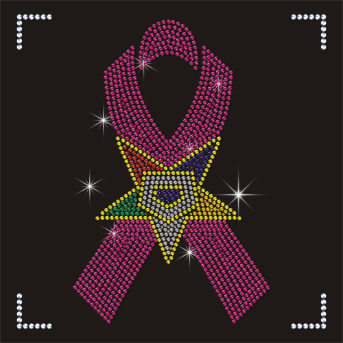 Order of the Eastern Star OES Breast Cancer Rhinestone Transfer