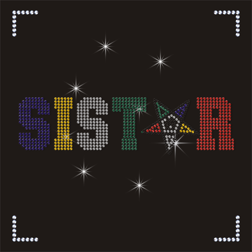 Eastern Star Design Rhinestone Transfer Hot Fix OES Rhinestone Motifs