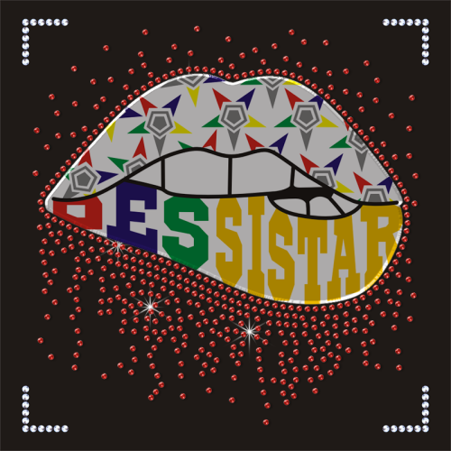 Wholesale Fashionable OES Rhinestone Transfer Lips PU Vinyl Transfers