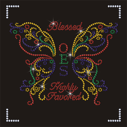 OES Blessed Rhinestone Transfer Wholesale Butterfly Rhinestone Transfer