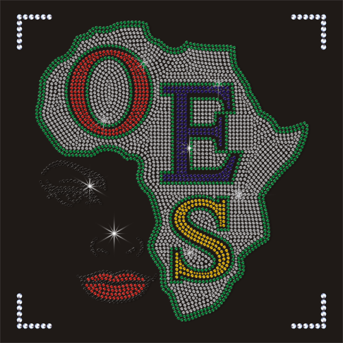 Hot Sale Custom Wholesale OES Eastern Star Lips Desgins Rhinestone Transfer