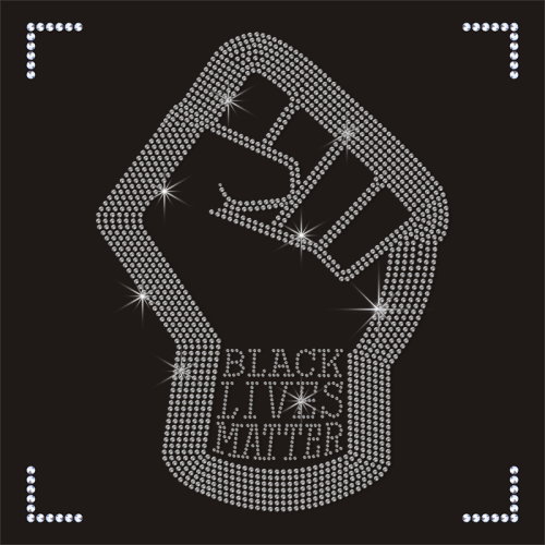 Fist Black Lives Matter Rhinestone Design Transfers for T-shirts