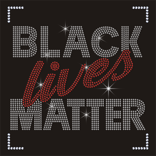 Bling Black Lives Matter Iron on Rhinestone Transfer Designer Iron on Transfers