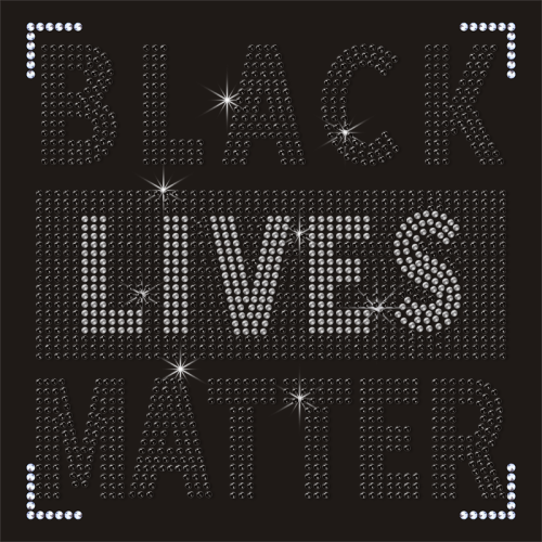 Bling Bling Black Lives Matter Hotfix Rhinestones Heat Transfer Custom Letter Motifs For t shirt