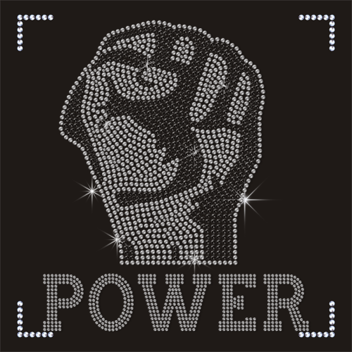 Factory Price Custom T shirt Rhinestone Motifs Black Lives Matter Fist Rhinestone Iron On Heat Transfer