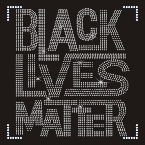 Custom Bling Black Lives Matter Rhinestone Heat Transfer Designs for T Shirt