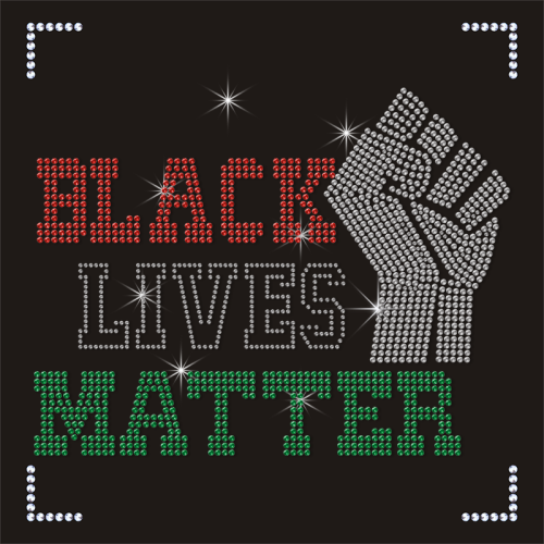 Black Lives Matter Iron on Transfer Fist Design Heat Transfer Printing Black Man Motif Ready for Shipping