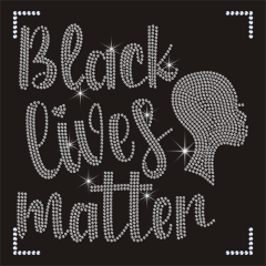 Wholesale Iron on Black Lives Rhinestone Transfers Women Rhinestone Motifs for T Shirt