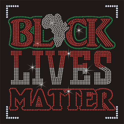 Custom Hotfix Rhinestone Transfer Ready Black Lives Matter Designs