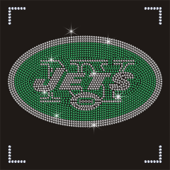 Custom NFL Team Logo Rhinestone Motif New York Jets Crystal Transfer for Clothing