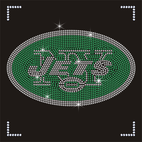 Custom NFL Team Logo Rhinestone Motif New York Jets Crystal Transfer for Clothing