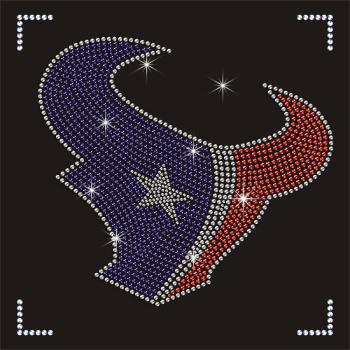 Custom Houston Texans Hot Fix Sport Rhinestone Transfers Bling NFL Football Iron On transfer for Clothes