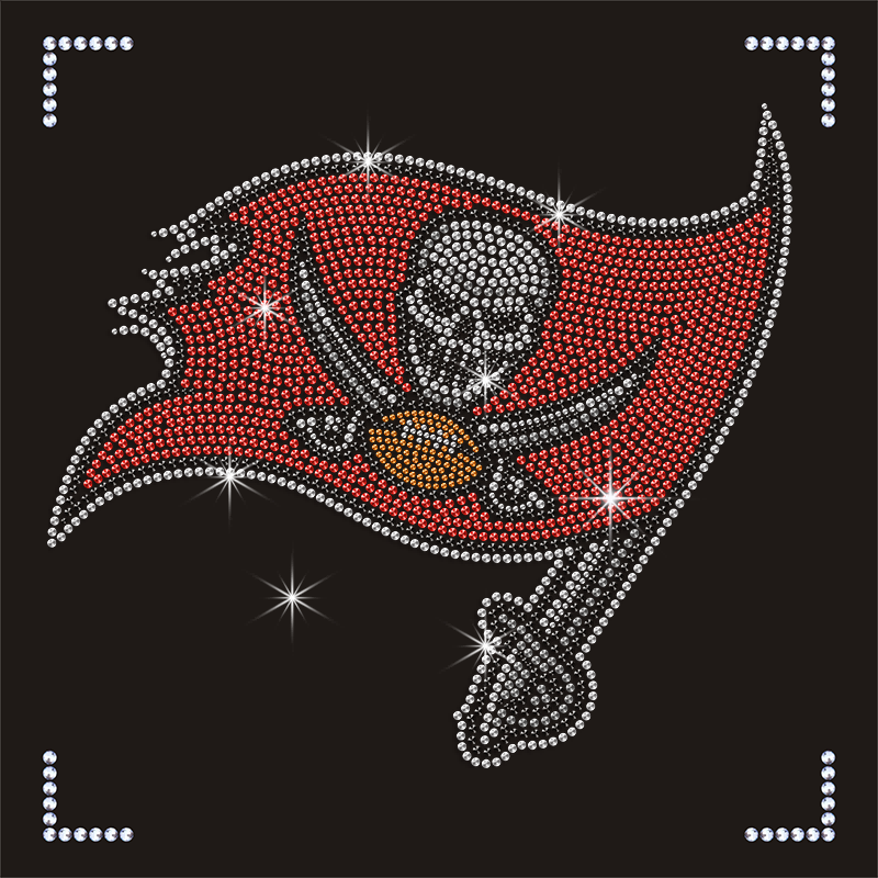 Custom Logo Tampa Bay Buccaneers Heat Transfer NFL Team Logo Iron on Rhistone Motif for Ironing Clothing Hat