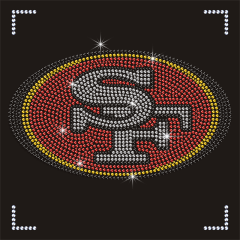 Custom NFL 49ers Motif Hotfix Rhinestone Heat Transfer Design for T Shirts