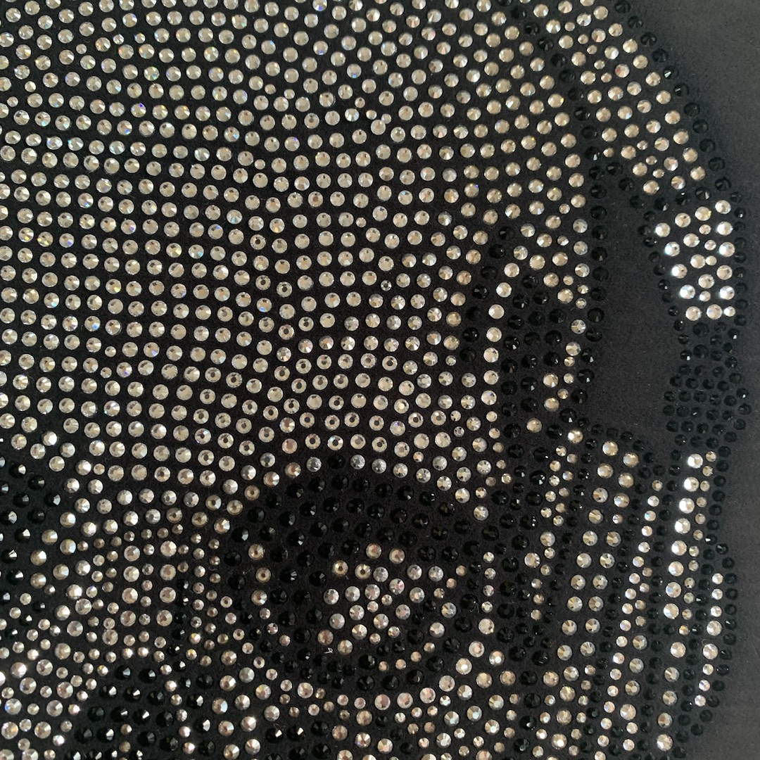 Best Selling Bling Skull Head Rhinestone Hotfix Punk Iron on Girl Design Transfers