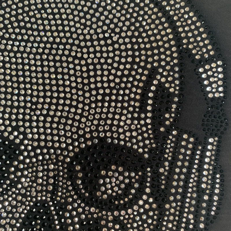 Best Selling Bling Skull Head Rhinestone Hotfix Punk Iron on Girl Design Transfers
