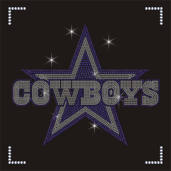 Factory Wholesale Price Shinny NFL Dallas Cowboys Team Logo Hot Fix Rhinestone Transfer