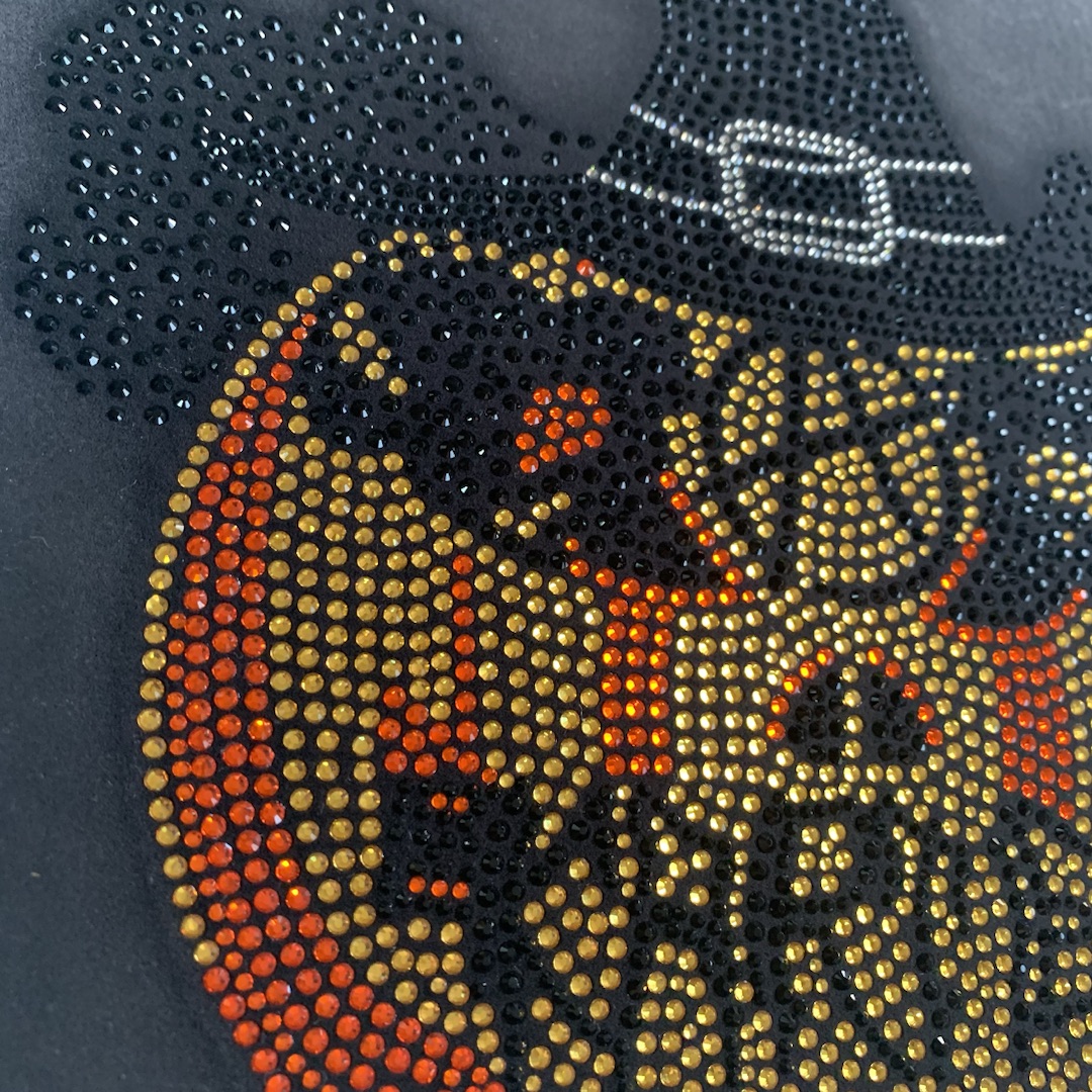 Hot Selling Halloween Pampkin Custom Iron On Rhinestone Heat Transfer for Shirts