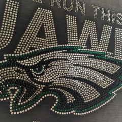 Fast Delivery Hotfix Bling Philadelphia Eagles Rhinestone Iron on Design Transfers