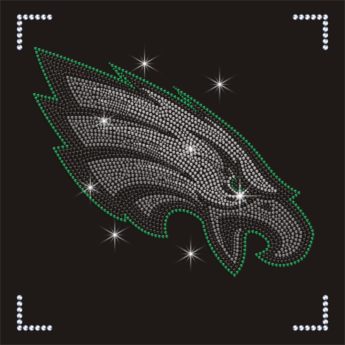 Wholesale Hotfix Custom NFL Team Logo Rhinestone Transfer Eagle Designs Iron On Motif For Shirt