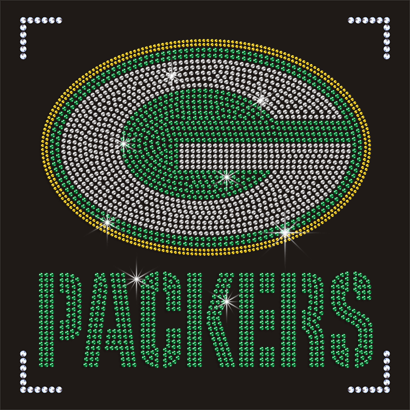 China Manufacturer to Produce Custom NFL Green Bay Packers Rhinestone Transfer