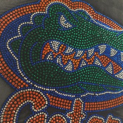 Bling Crystal Crocodile Teams Logo Designs Rhinestone Heat Transfer for Shirts