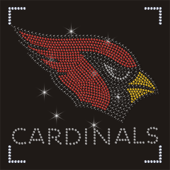 Best Selling Arizona Cardinals NFL Team Logo Rhinestone Transfer Rhinestone Heat Transfer for T-shirts