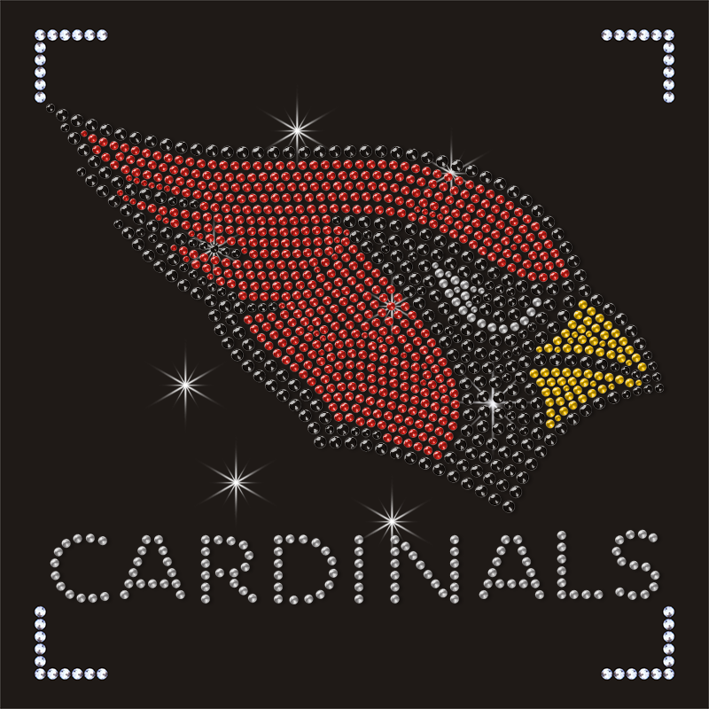 Best Selling Arizona Cardinals NFL Team Logo Rhinestone Transfer Rhinestone Heat Transfer for T-shirts