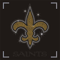 Customized New Orleans Saints Rhinestone Iron on NFL Football Team Logo Heat Transfers Designs