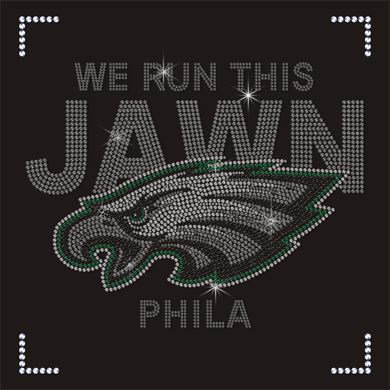 Fast Delivery Hotfix Bling Philadelphia Eagles Rhinestone Iron on Design Transfers