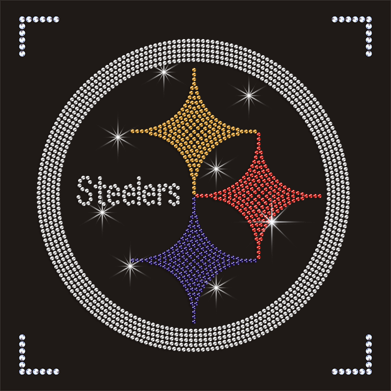 Custom Steelers Rhinestone Motif Transfer Design NFL Team Logo Transfers