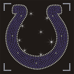 Custom NFL Logo Indianapolis Colts Rhinestone Motif Horseshoe Heat Transfers for T Shirt