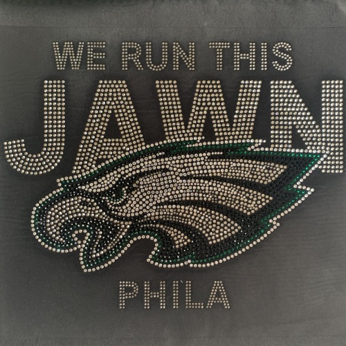 Fast Delivery Hotfix Bling Philadelphia Eagles Rhinestone Iron on Design Transfers