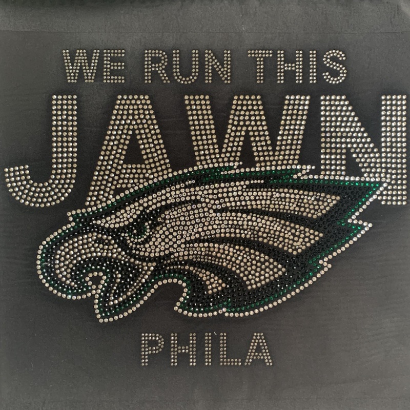 Fast Delivery Hotfix Bling Philadelphia Eagles Rhinestone Iron on Design Transfers