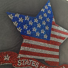 Customized USA Flags Rhinestone Iron on Heat Transfers Designs