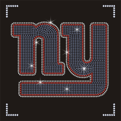 High Quality Wholesale Rhinestone Heat Transfer New York Giants Hot fix Rhinestone Motif for Garment