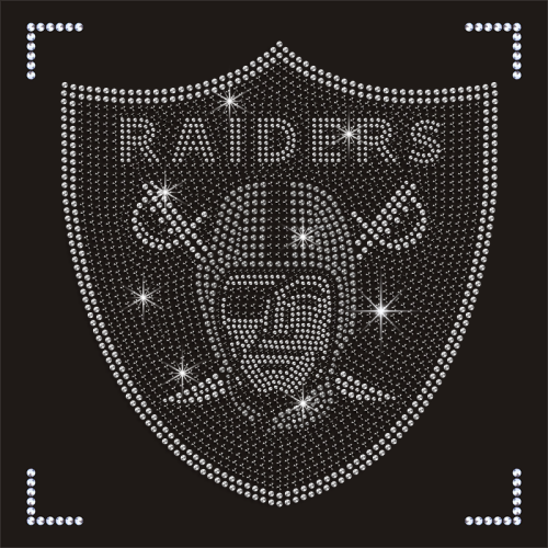 China Factory Las Vegas Raiders Iron On High Quality NFL Rhinestone Transfer Design for Shirts