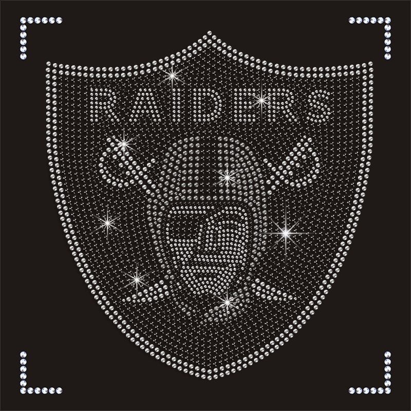 China Factory Las Vegas Raiders Iron On High Quality NFL Rhinestone Transfer Design for Shirts
