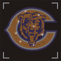 High Quality Wholesale Chicago Bears Rhinestone NFL Team Logo Heat Transfer for Garment