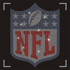 Custom Your Own Design NFL Badges Iron On Rhinestone Transfer Popular Hot Fix Rhinestone Transfer for Hoodie Shirt