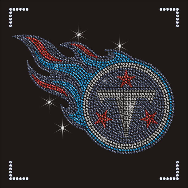 Good Selling Sparkle Custom Tennessee Titans Iron On NFL Rhinestone Heat Transfer Football Teams Logo Designs for Clothes