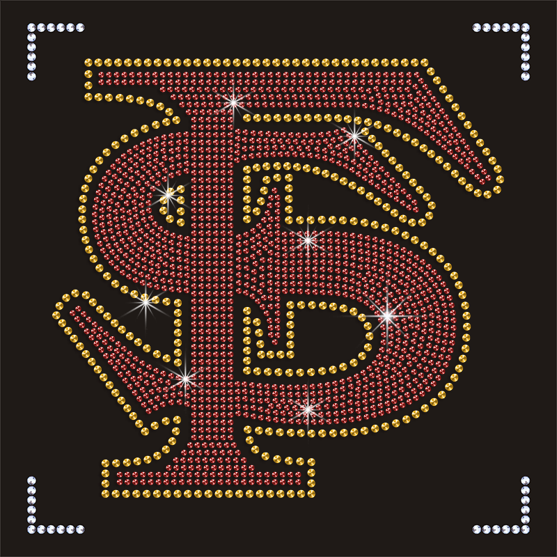 Custom Bling Crystal Football Teams Logo Designs Iron On NFL San Francisco 49ers Rhinestone Heat Transfer for Shirt Hoodies