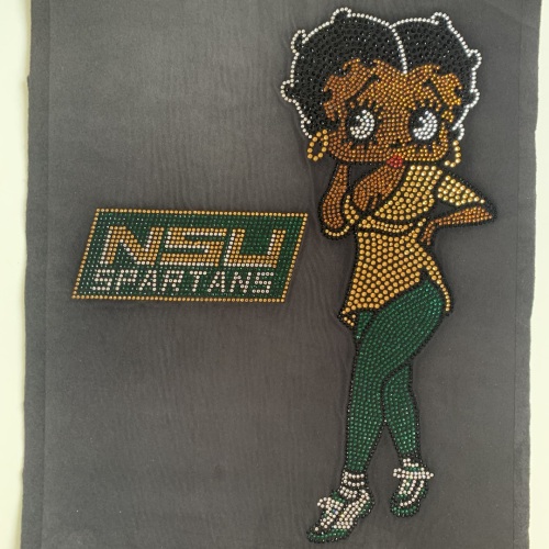 Fast Delivery Bling Betty Rhinestone Hotfix Iron on Girl Design Transfers
