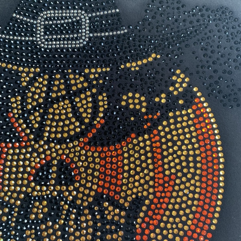 Hot Selling Halloween Pampkin Custom Iron On Rhinestone Heat Transfer for Shirts